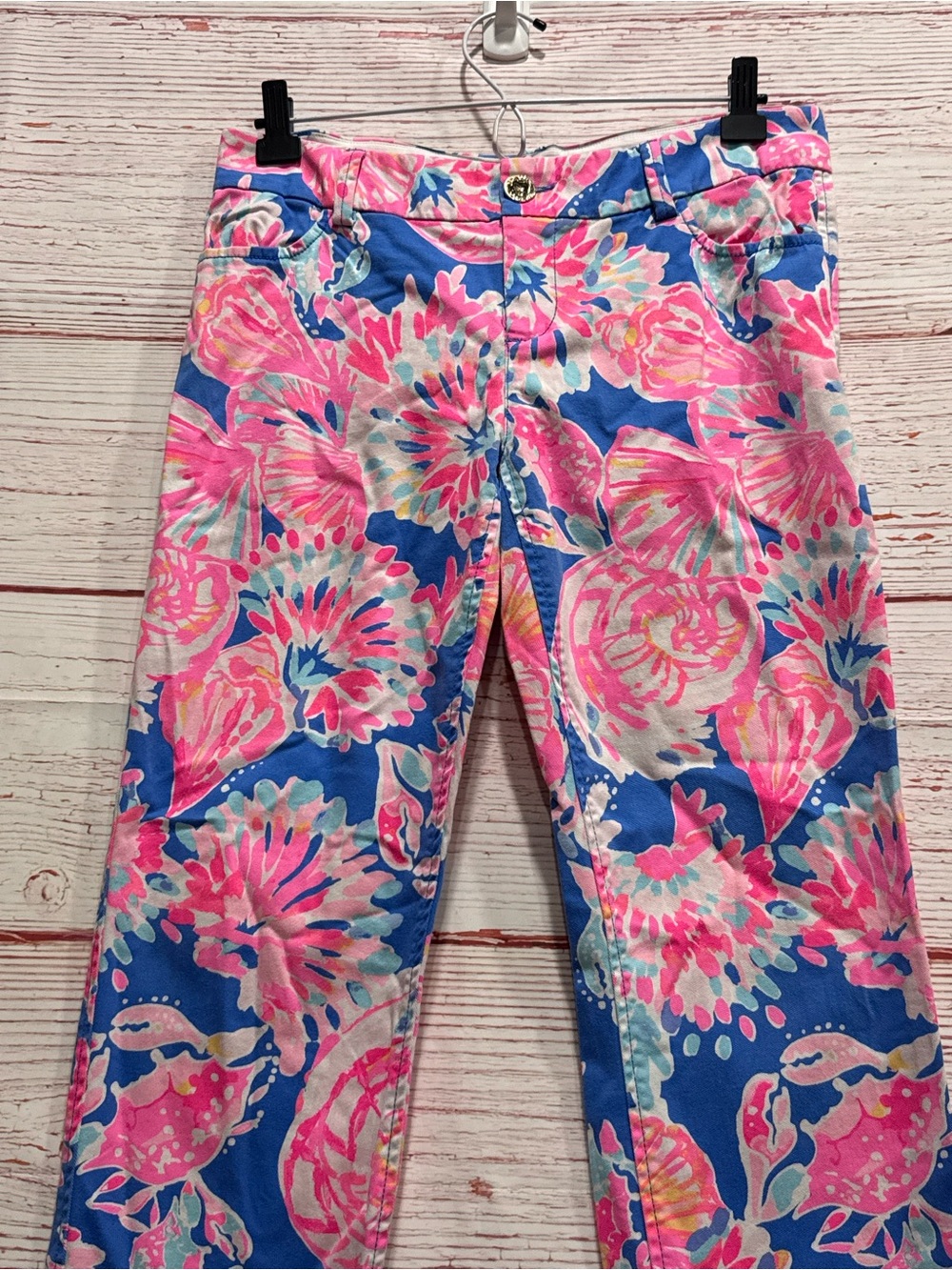 Lilly Pulitzer Sadie Stretch Crop Chino Pant in Bennet Blue Bay Dreamin Sz 0 - Picture 5 of 13